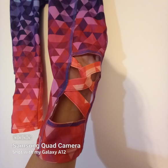 Skechers brand size medium colorful capri legging workout gym yoga pants - Picture 8 of 13